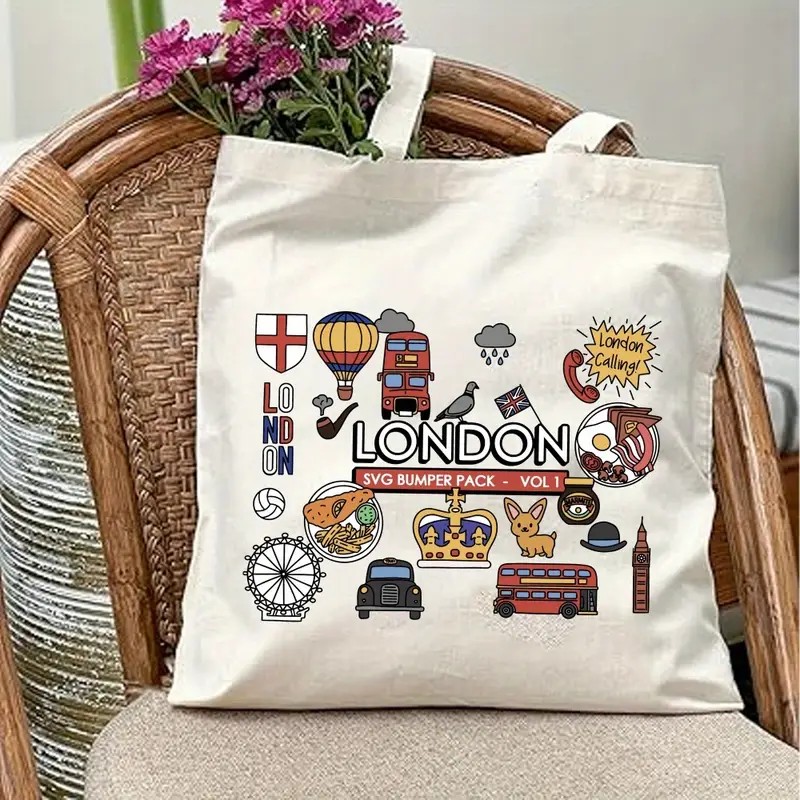 Women Bags Uk - Torba płócienna z grafiką Londyn UK