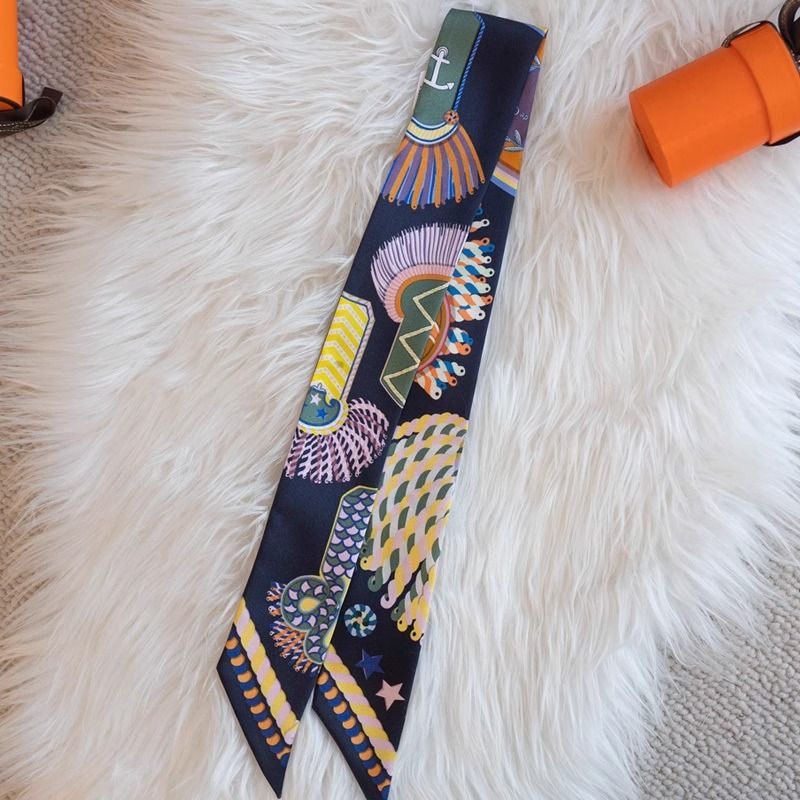 Women Bags Hermes - Luksusowy długi szalik z wzorem epoletu