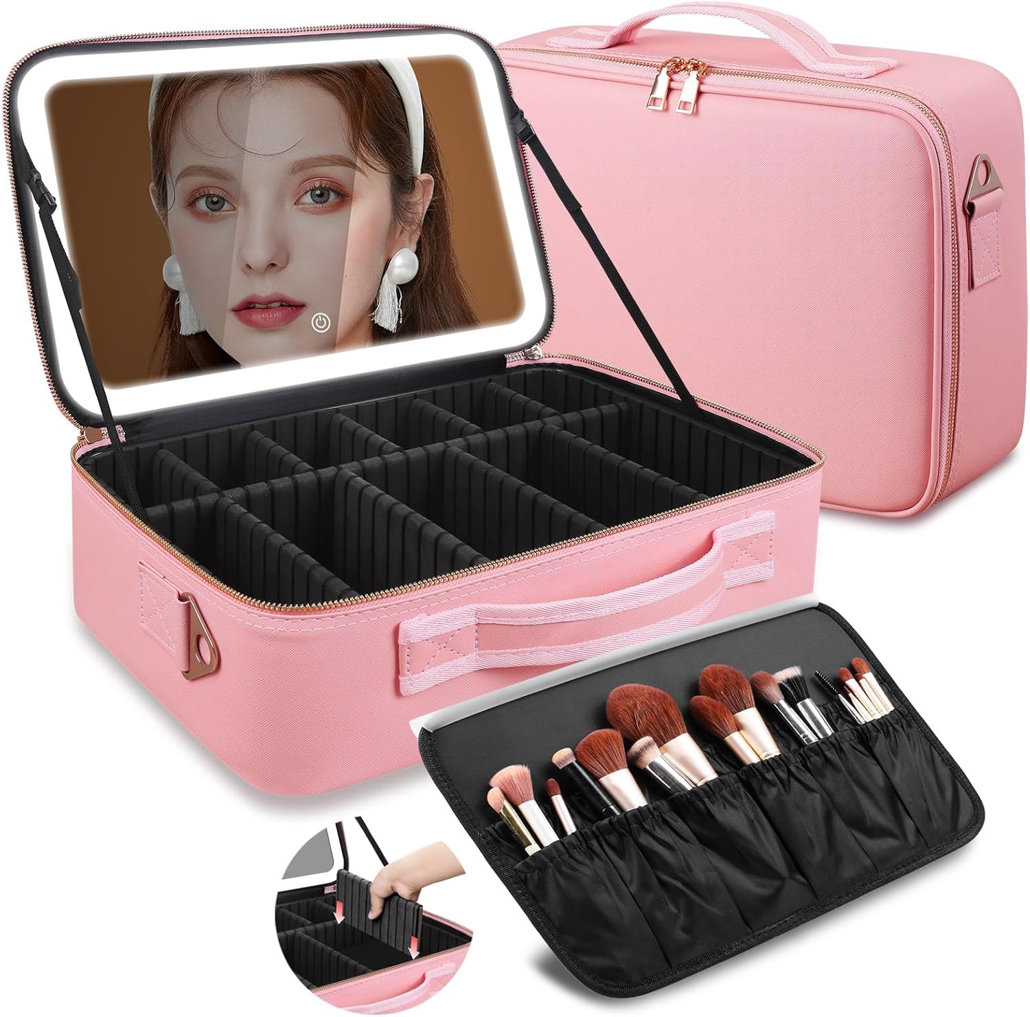 Women Bags Large - Duża kosmetyczka z lustrem LED 15''X11''