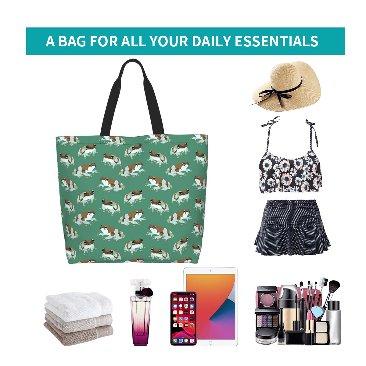 Torba na zakupy z wzorem żabki – Women Bags Amazon recenzja i cena